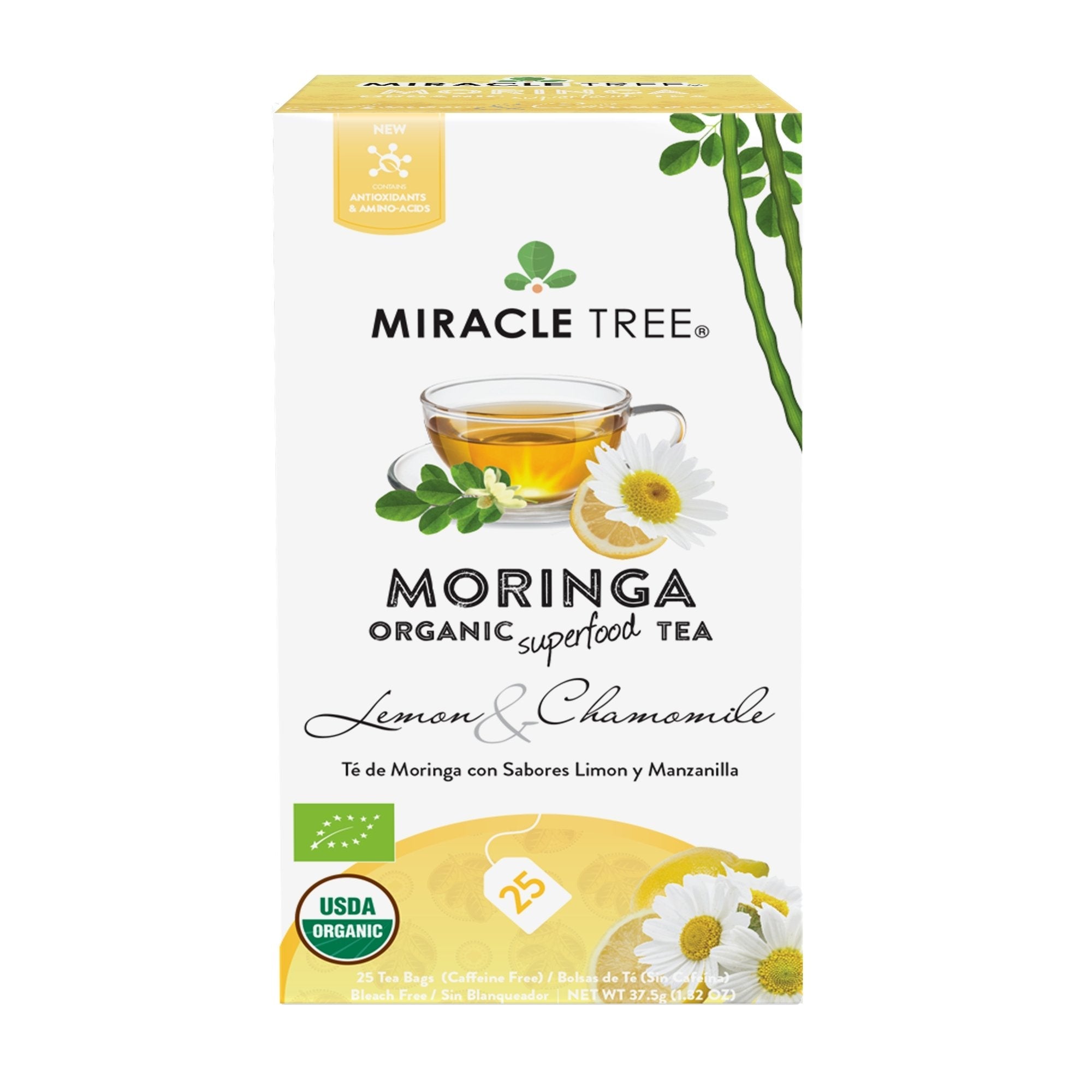 Organic Moringa Tea, Lemon & Chamomile by Miracle Tree