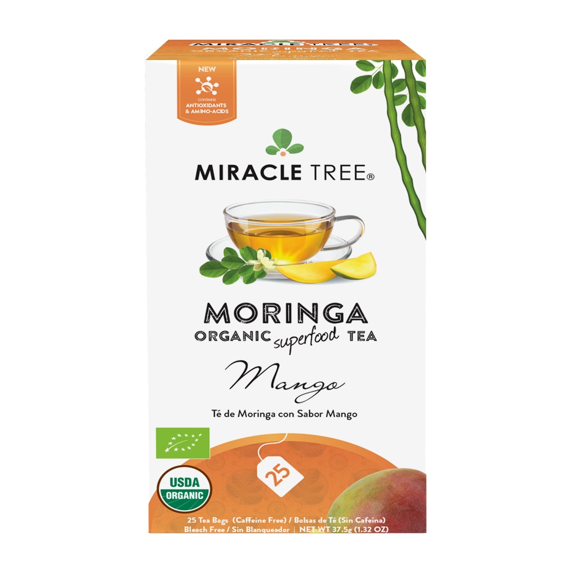 Organic Moringa Tea, Mango by Miracle Tree