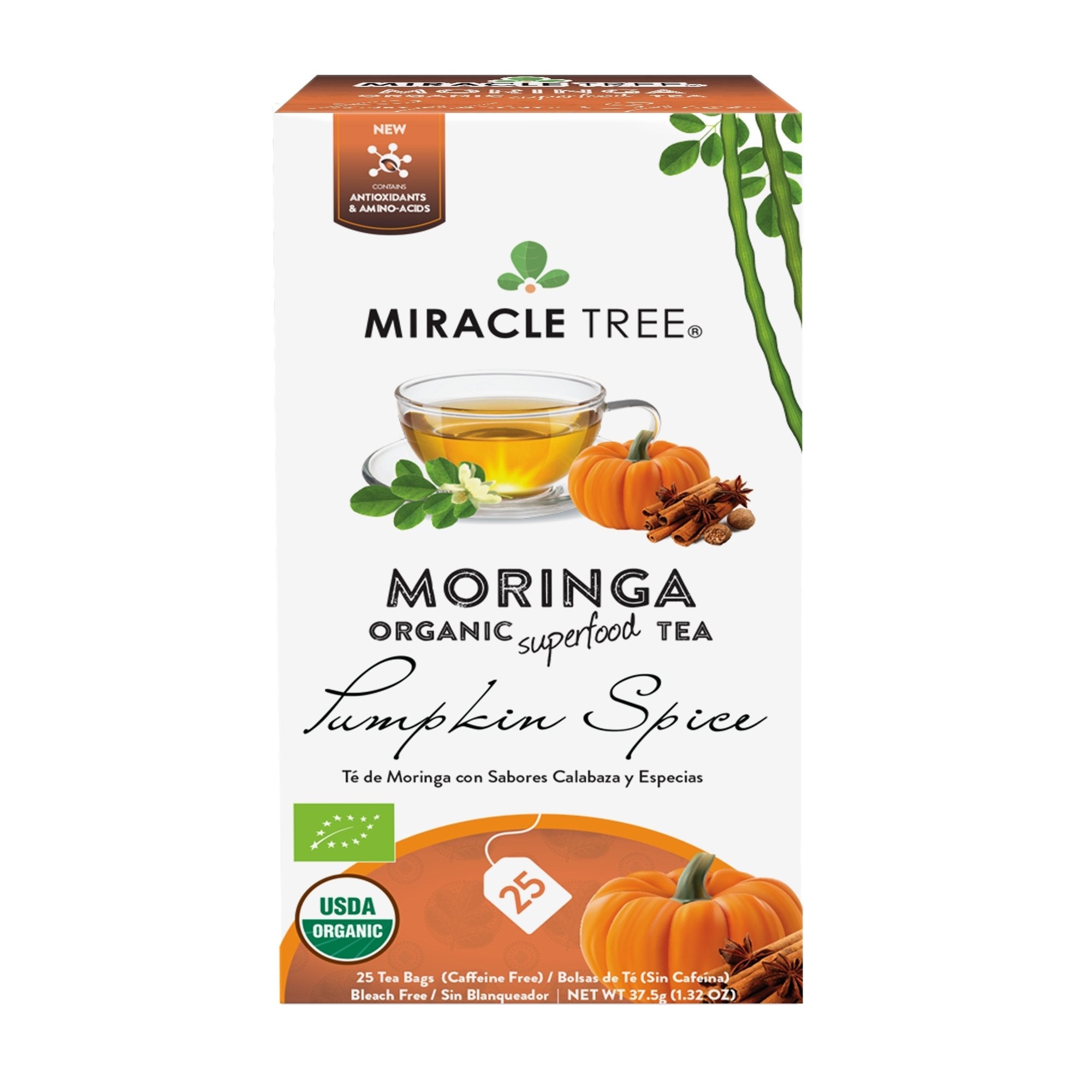 Organic Moringa Tea, Pumpkin Spice by Miracle Tree