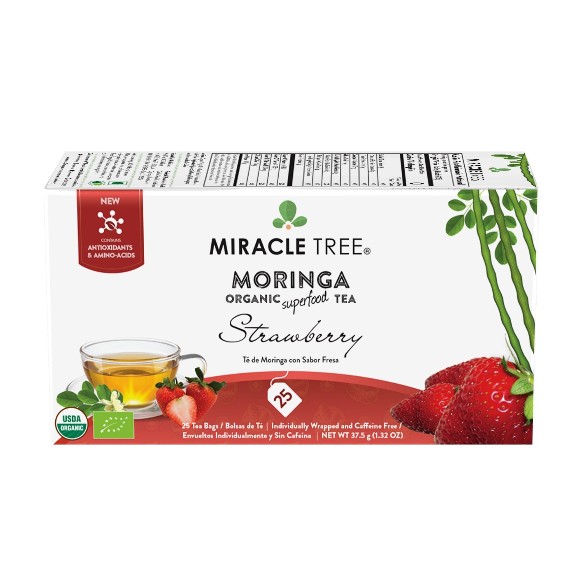 Organic Moringa Tea, Strawberry by Miracle Tree