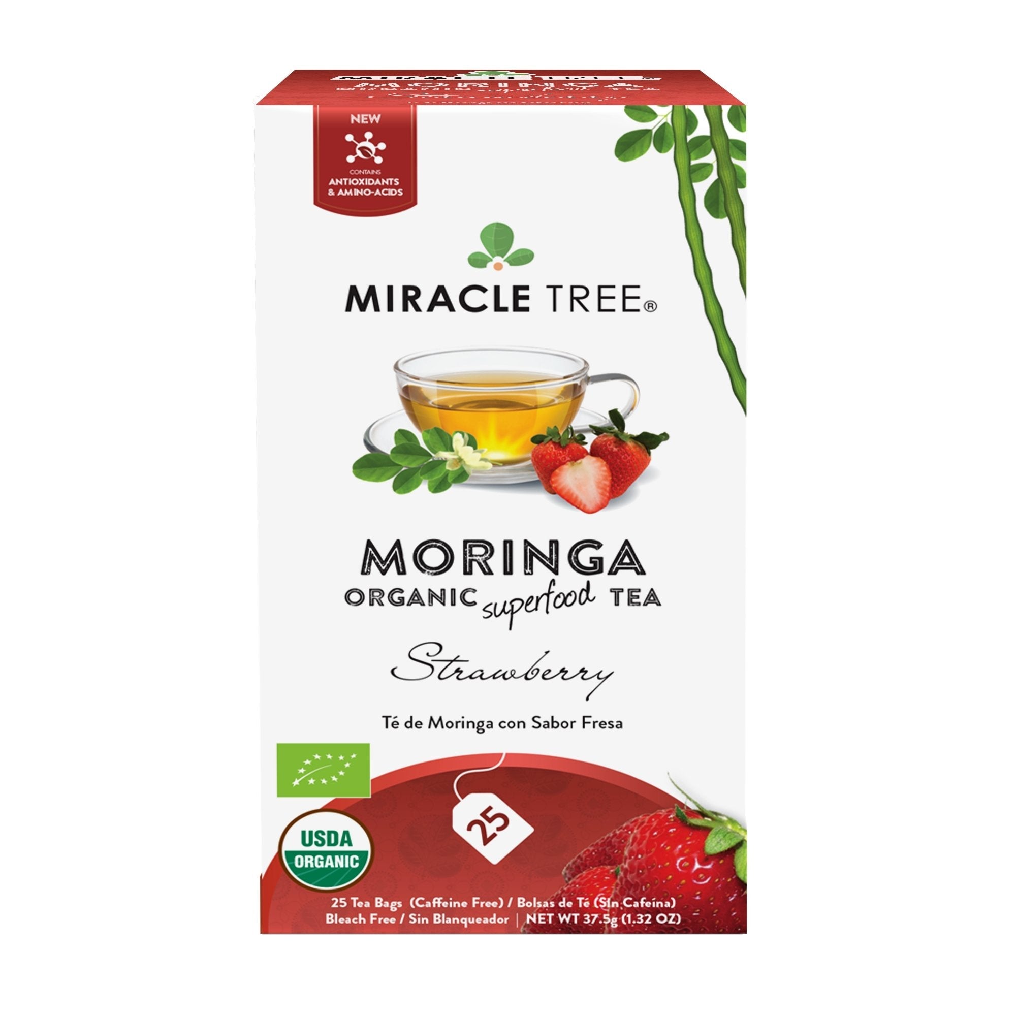 Organic Moringa Tea, Strawberry by Miracle Tree