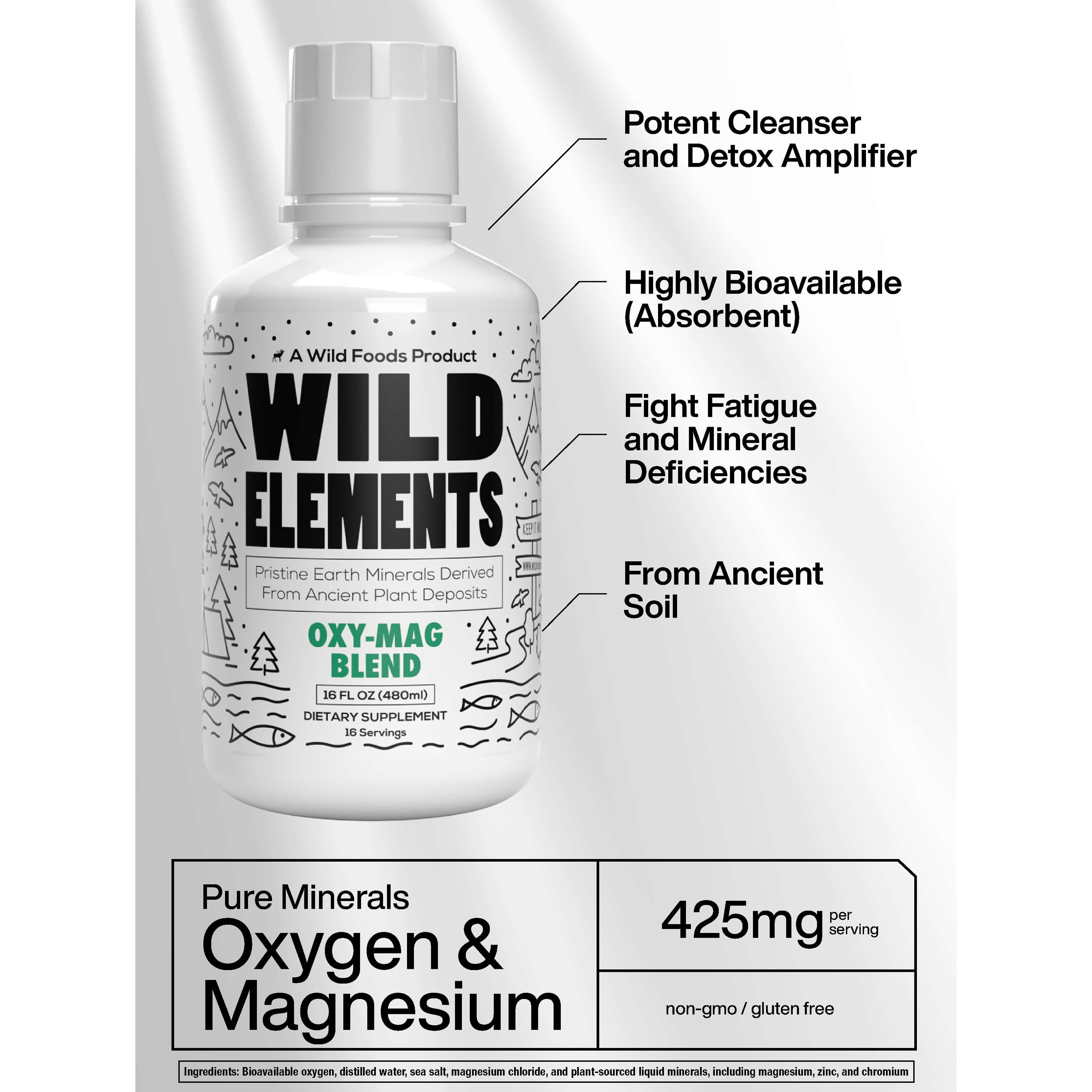 Oxy-Mag: Oxygen & Magnesium Minerals Blend - Case of SIX by Wild Foods