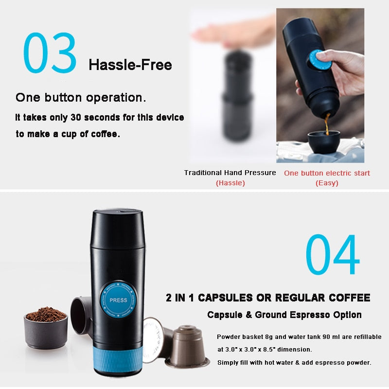 2 IN 1 CAPSULE & GROUND MINI ESPRESSO by Brown Shots Coffee