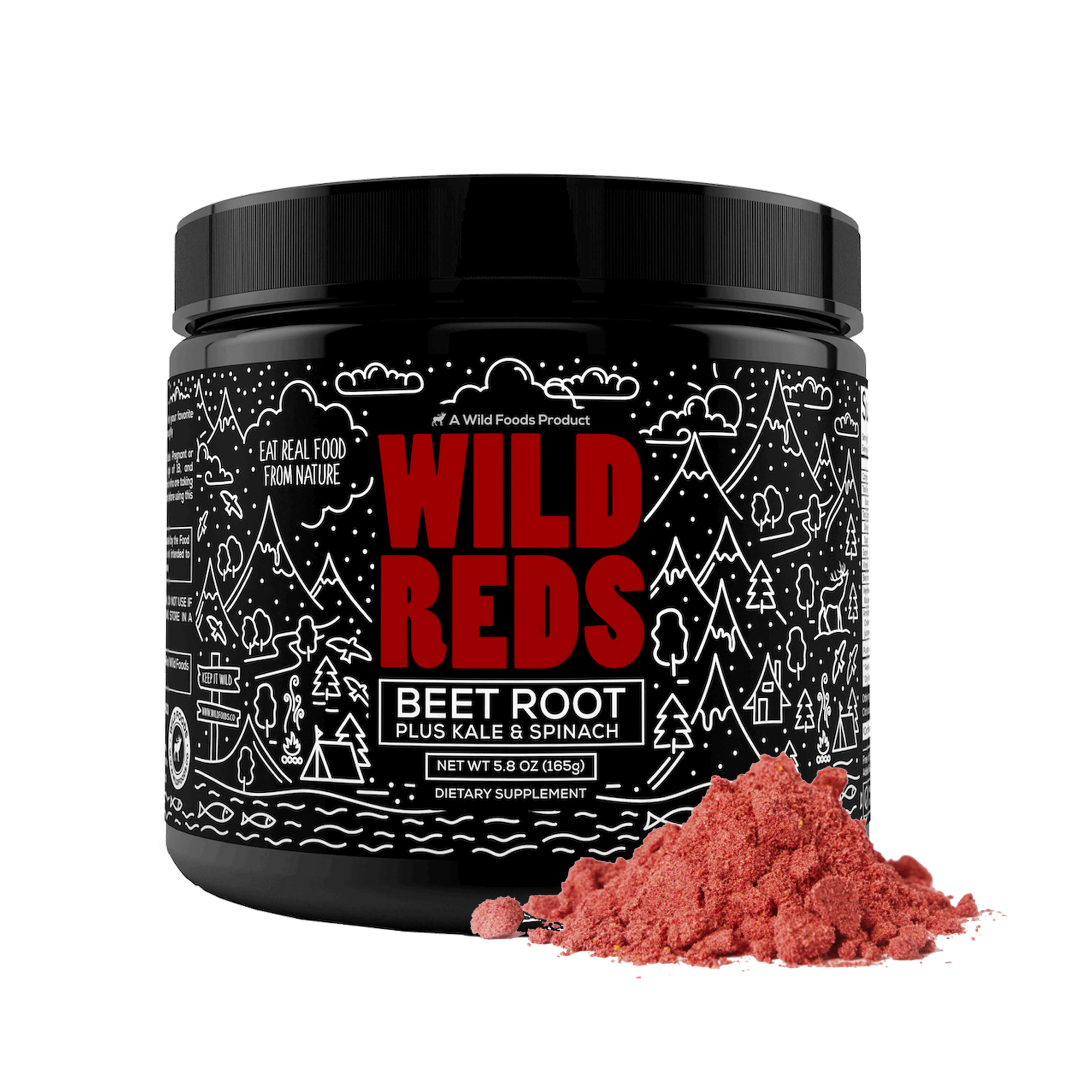 Wild Reds Powder - All-Natural Pre-Workout Energy Mix 5.8oz CASE OF 12 by Wild Foods