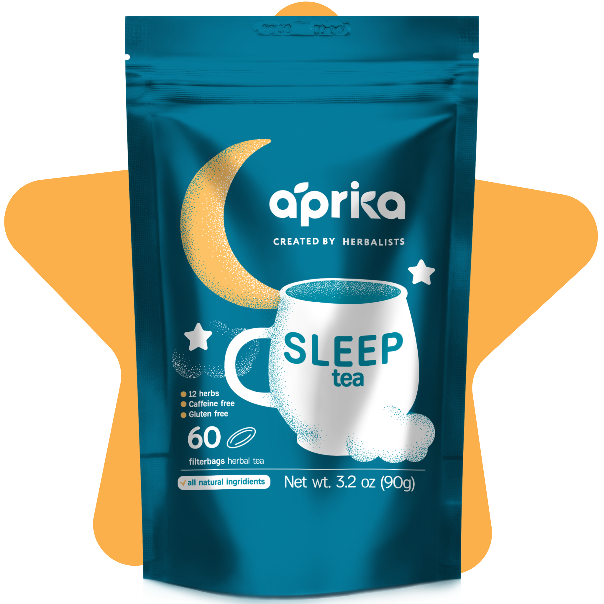 Herbal Sleep Tea with Sleep Guide, 60 bags by Aprika Life