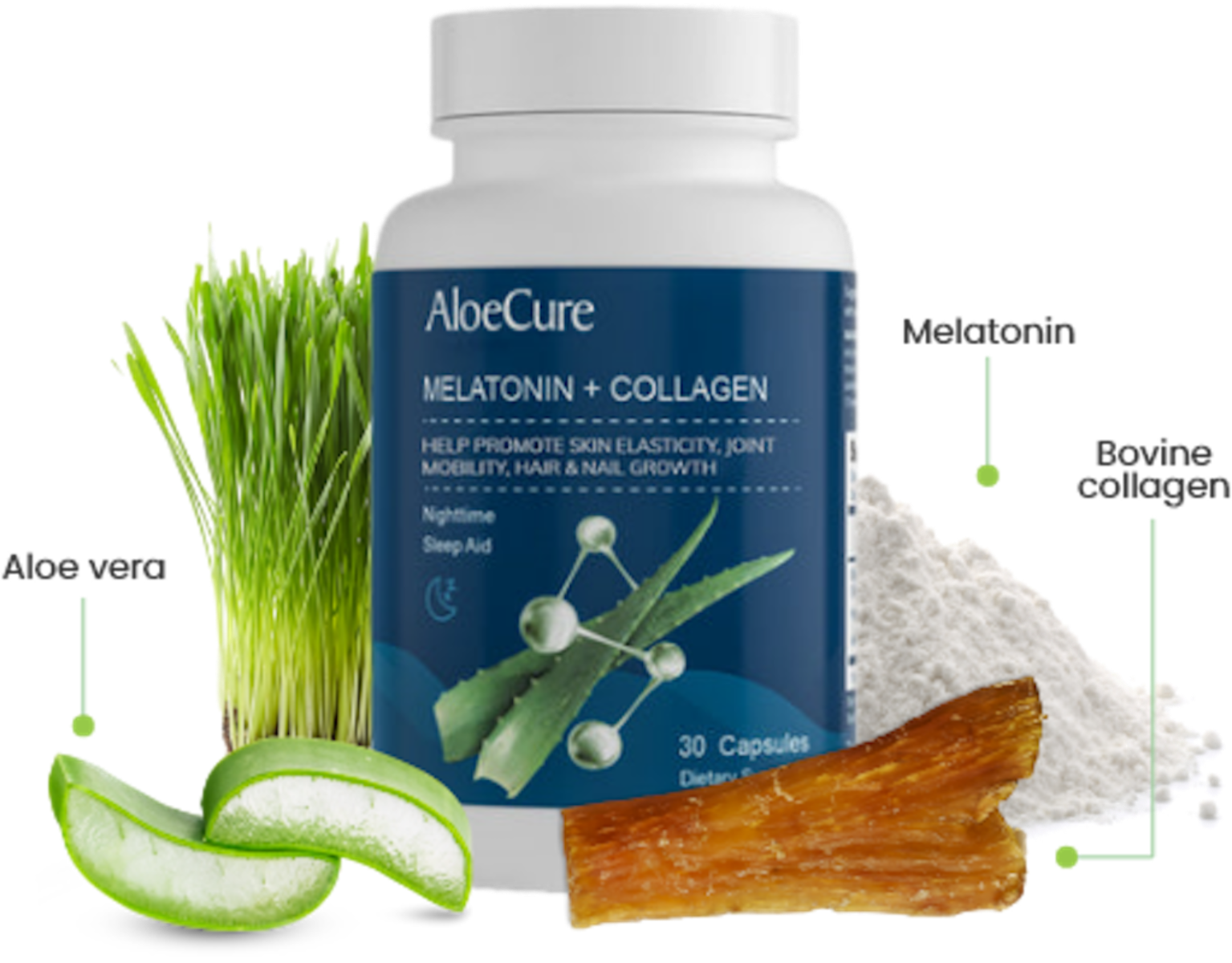 Melatonin + Collagen Sleep Support by AloeCure