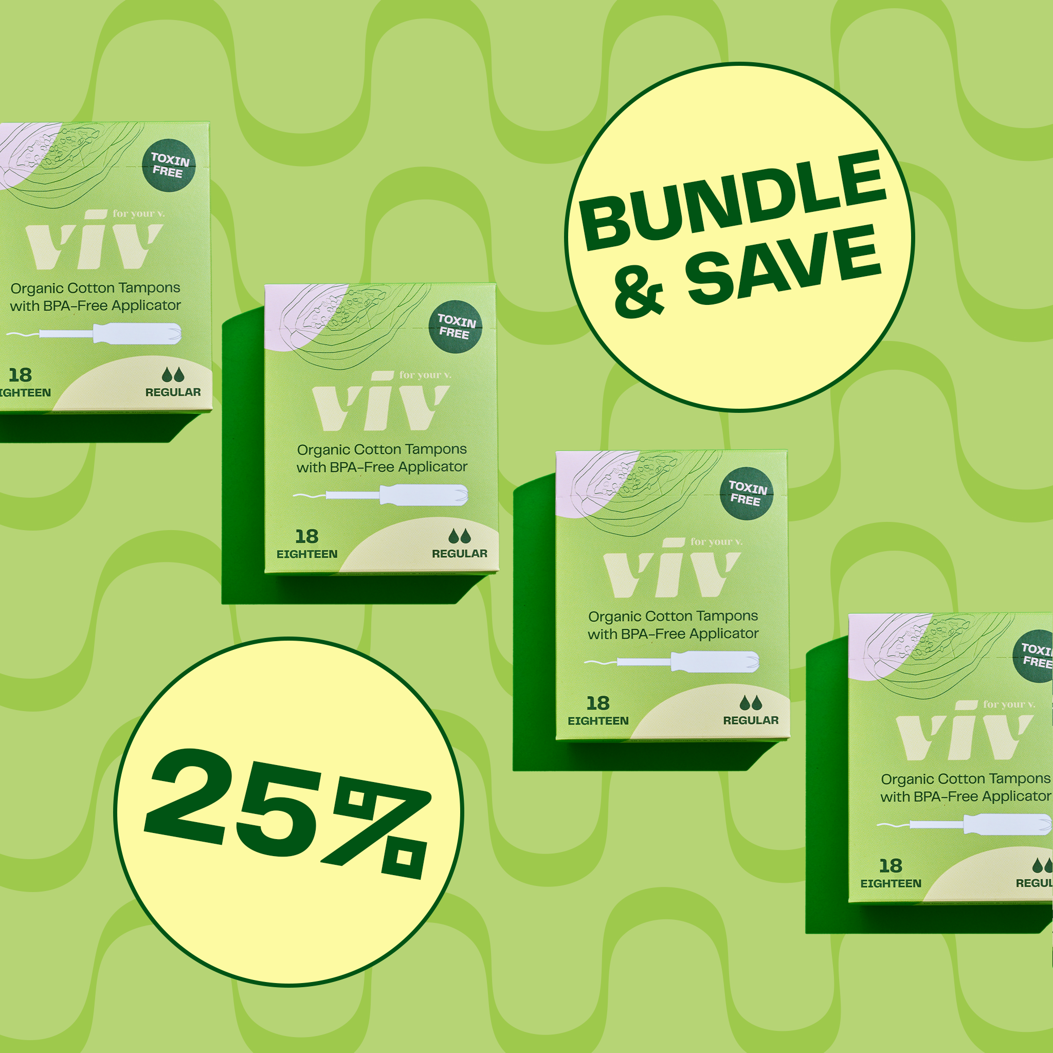 Organic Cotton Tampons Bundle by viv for your v