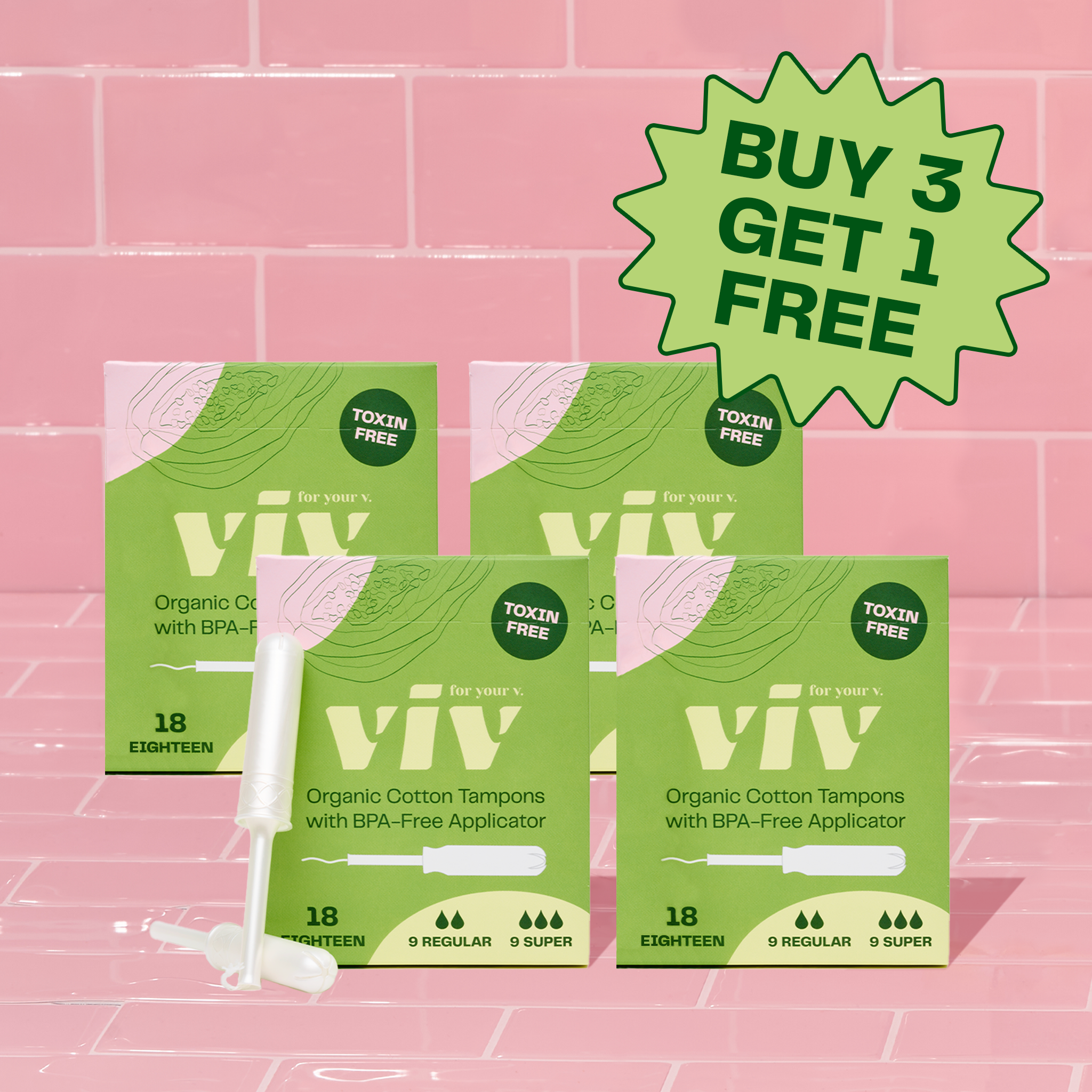 Organic Cotton Tampons Bundle by viv for your v