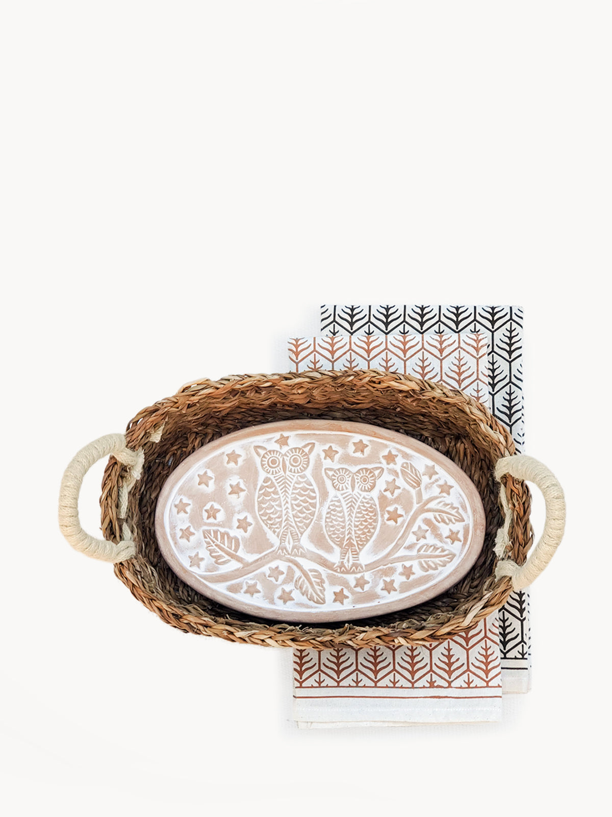  Bread Warmer & Basket Gift Set with Tea Towel - Owl Oval by KORISSA KORISSA Perfumarie