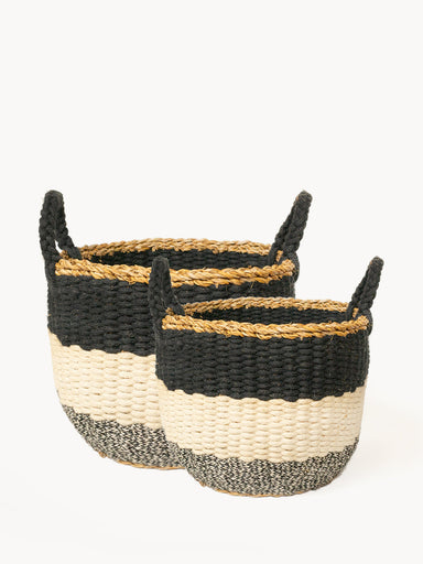  Ula Stripe Basket - Black by KORISSA KORISSA Perfumarie