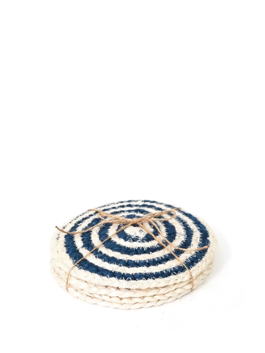  Kata Spiral Coaster Trivet - Blue (Set of 4) by KORISSA KORISSA Perfumarie