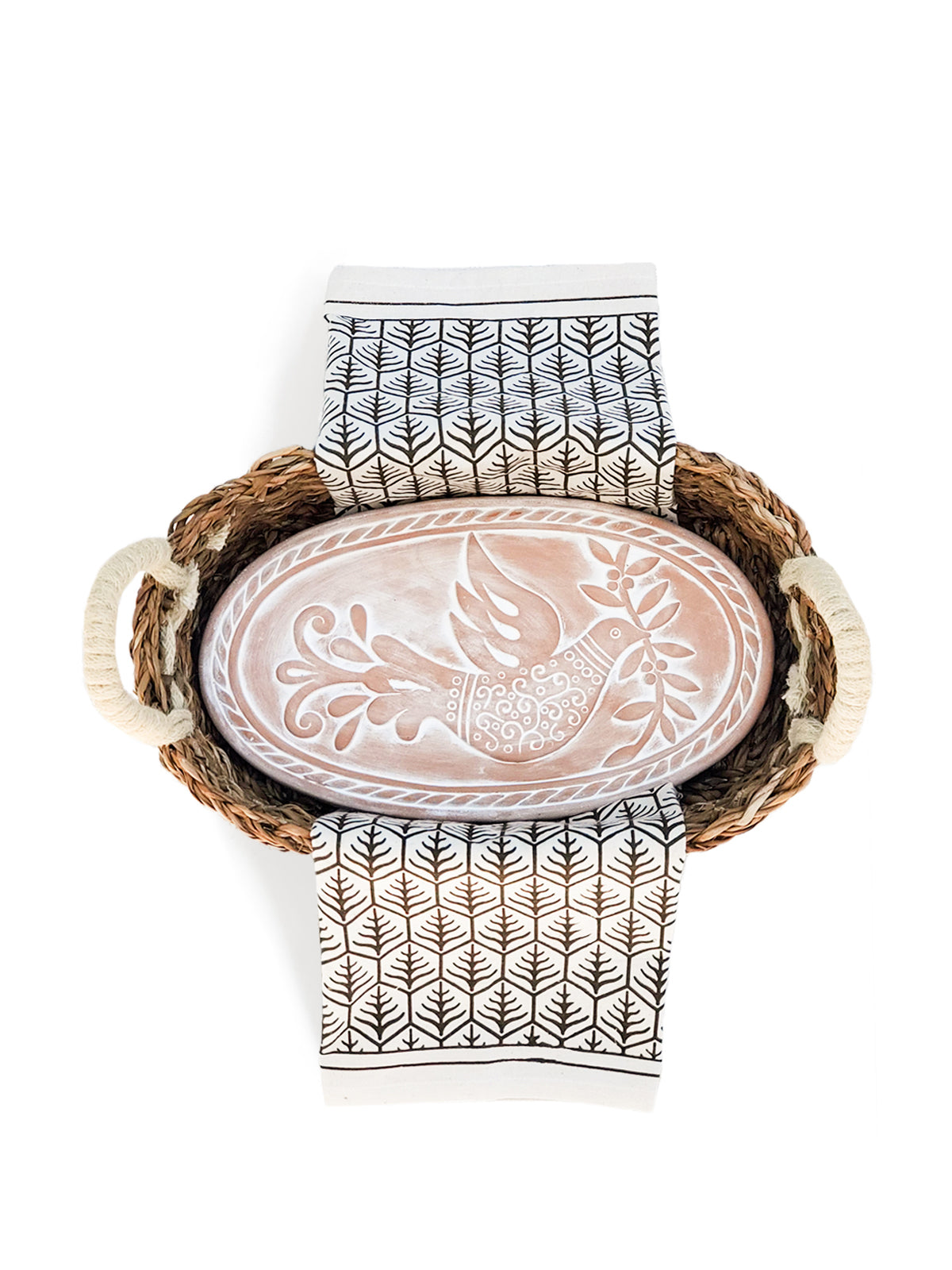  Bread Warmer & Basket Gift Set with Tea Towel - Bird Oval by KORISSA KORISSA Perfumarie