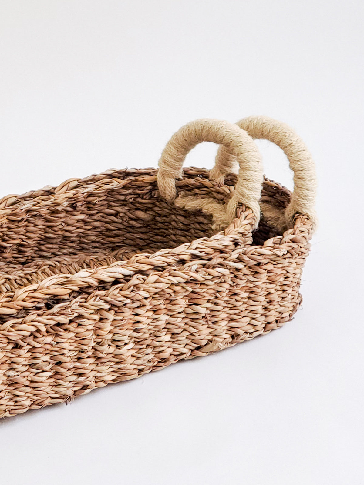  Savar Bread Basket with White Handle by KORISSA KORISSA Perfumarie