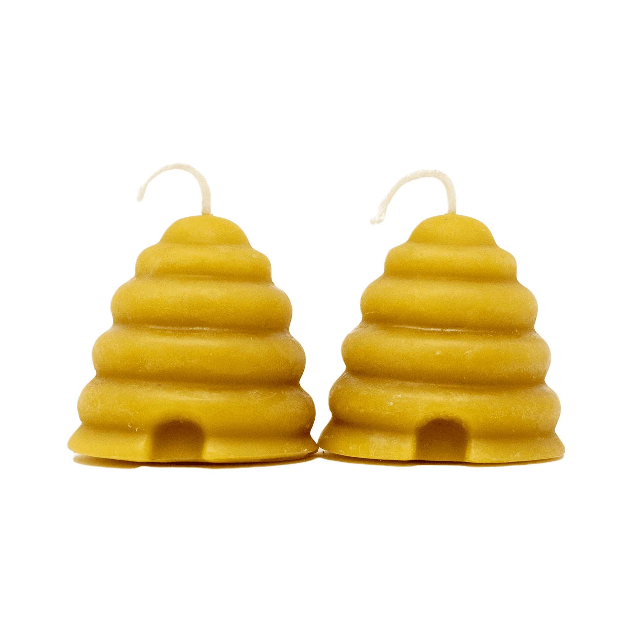  100% Pure Beeswax Mini Skep Votive Candles Set of 2 Sister Bees Perfumarie