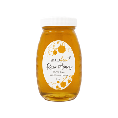  100% Raw Michigan Wildflower Honey 8 oz glass jar Sister Bees Perfumarie