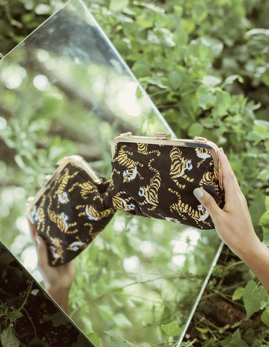  Sumatran Tiger Clutch in Black by BrunnaCo BrunnaCo Perfumarie