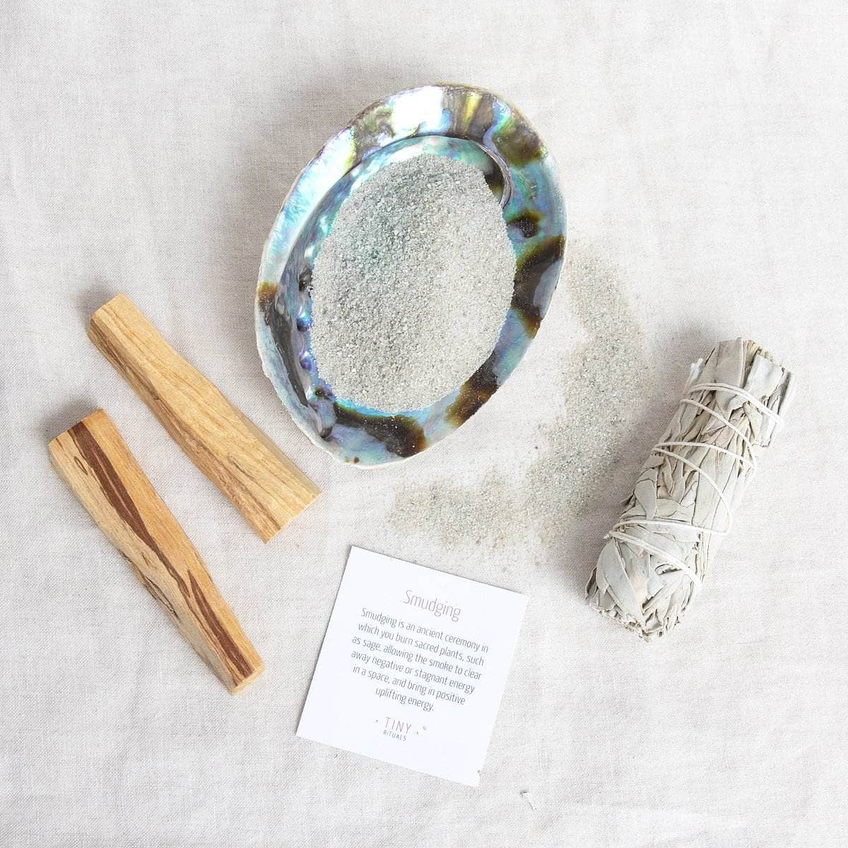  Palo Santo Smudge Kit with Abalone Shell by Tiny Rituals Tiny Rituals Perfumarie
