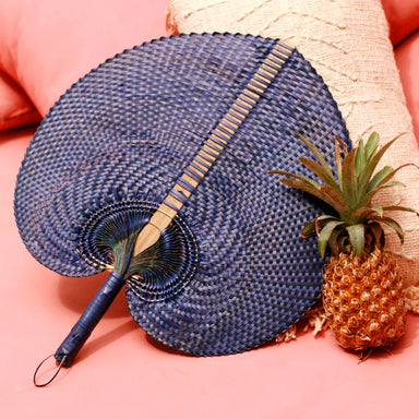  Balinese Woven Hand Fan "Azure" by BrunnaCo BrunnaCo Perfumarie