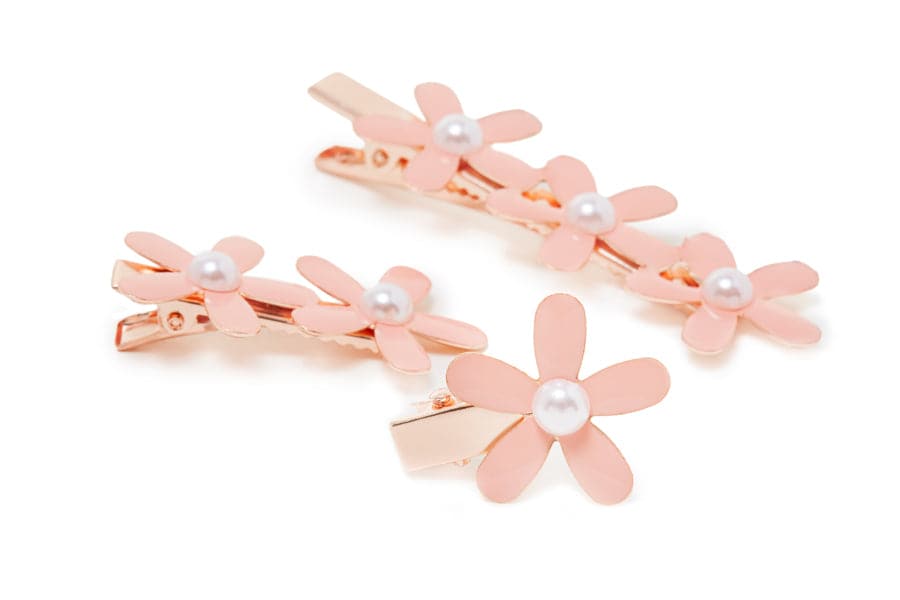  NuMe Flower Hair Clip Set - Silver by NuMe NuMe Perfumarie