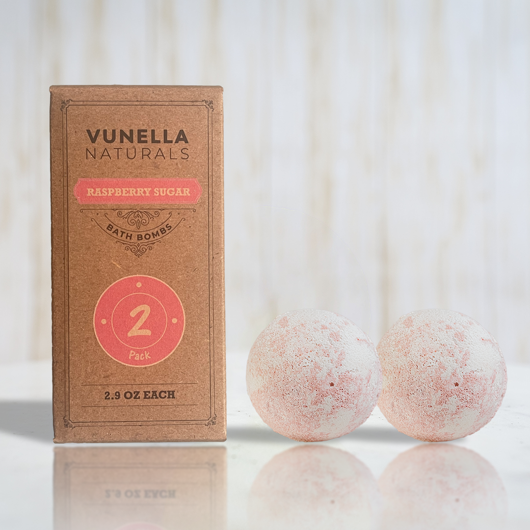  Raspberry Bath Bombs (2 Pack) - SALE! by Vunella Vunella Perfumarie
