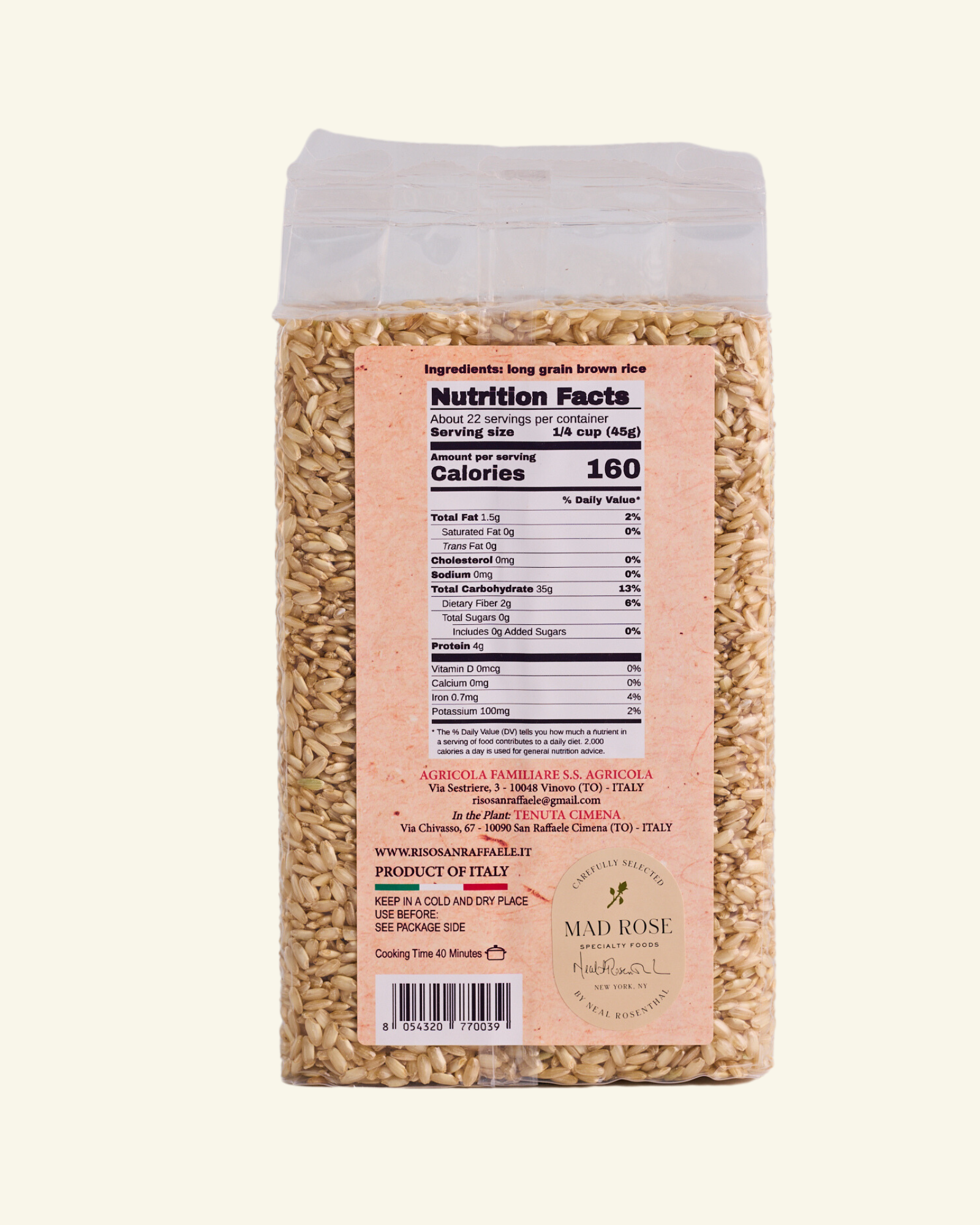  Carnaroli Brown Rice by Mad Rose Specialty Foods Mad Rose Specialty Foods Perfumarie