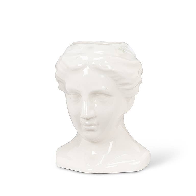 Female Statue Head Planter-Wht-5"H-2495 Abbott Perfumarie