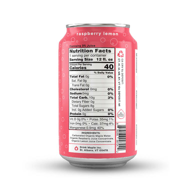  12 oz. Raspberry Lemon Sparkling Maple Water - 12 Pack by Drink Simple Drink Simple Perfumarie