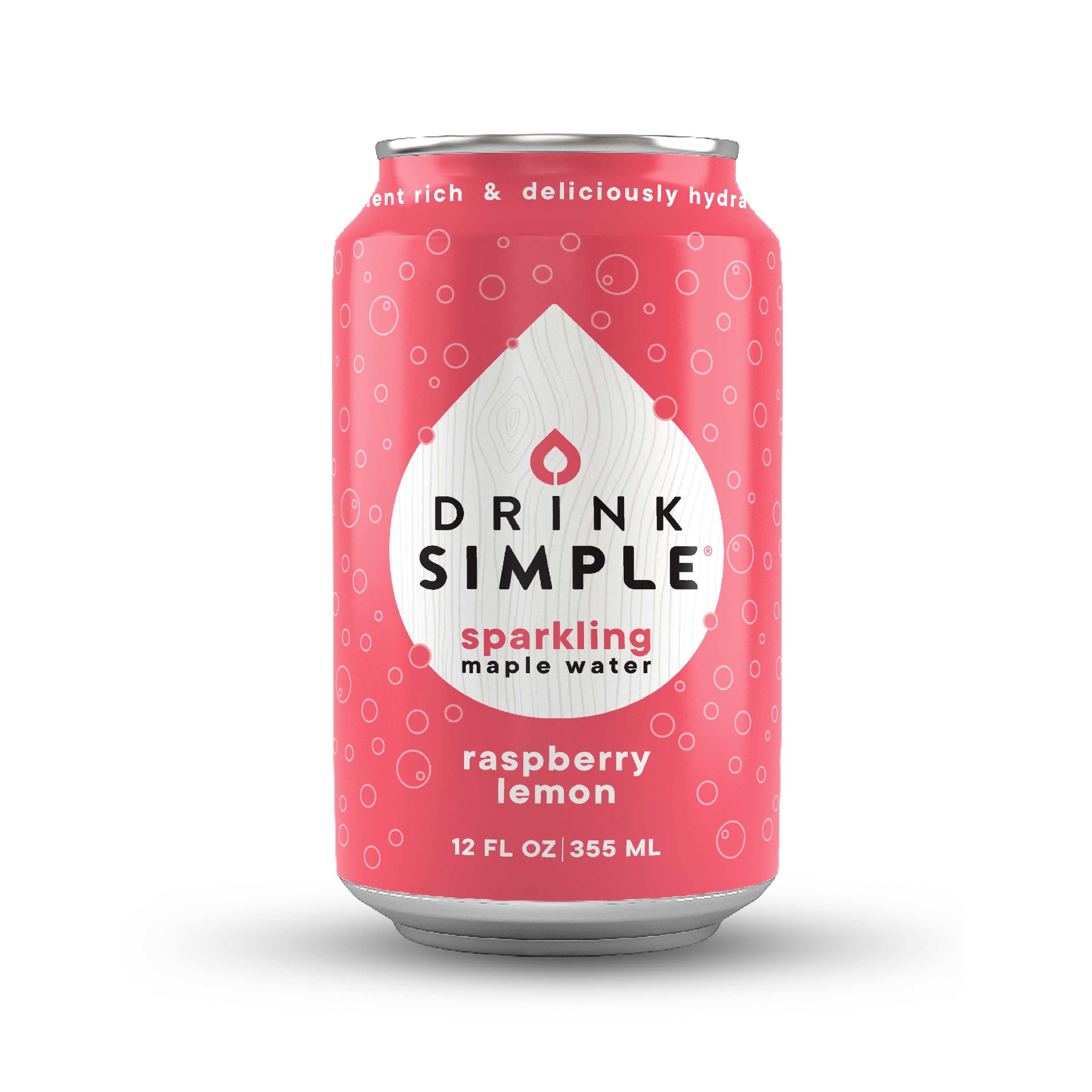  12 oz. Raspberry Lemon Sparkling Maple Water - 12 Pack by Drink Simple Drink Simple Perfumarie