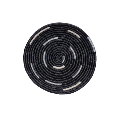  10" Medium Silver Black Spiral Round Basket by Kazi Goods - Wholesale Kazi Goods - Wholesale Perfumarie