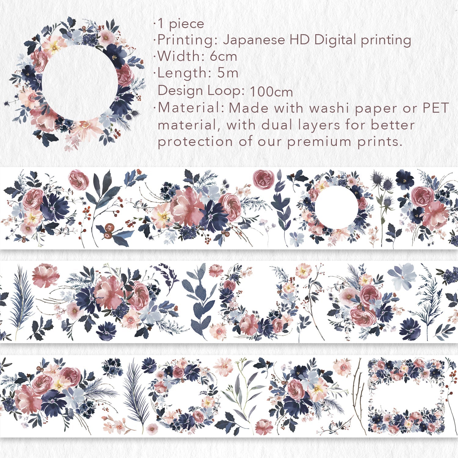  Frosty Rose Wide Washi / PET Tape by The Washi Tape Shop The Washi Tape Shop Perfumarie