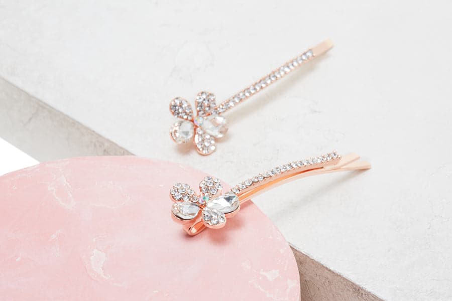  NuMe Flower Hair Pin Set of 2 - Rose Gold by NuMe NuMe Perfumarie