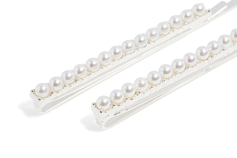  NuMe Pearl Hair Pin Set of 2 - Silver by NuMe NuMe Perfumarie