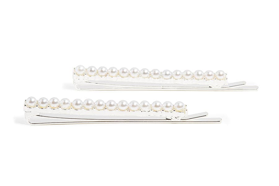  NuMe Pearl Hair Pin Set of 2 - Silver by NuMe NuMe Perfumarie