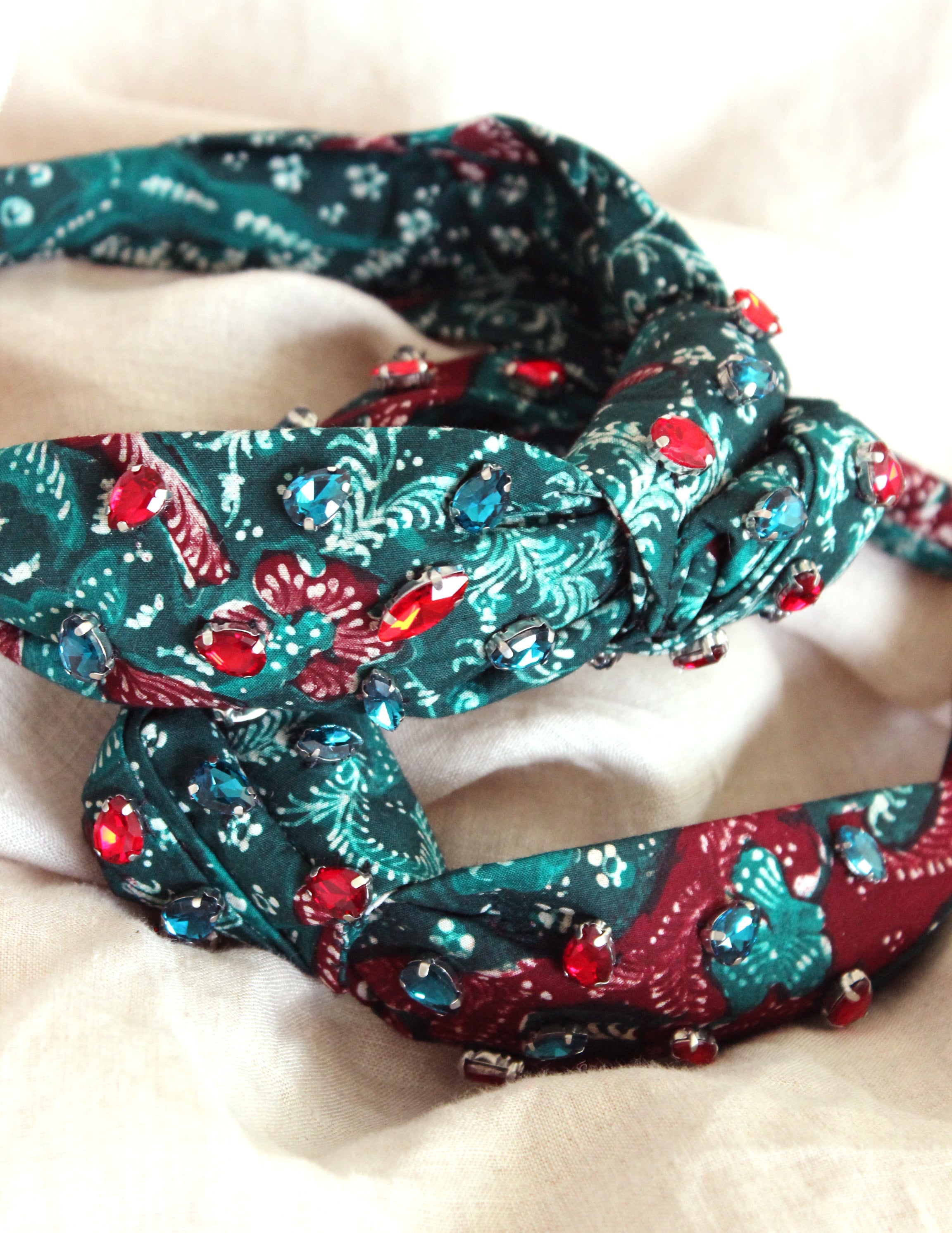  MERAK Peacock Batik Crystals Headband by BrunnaCo BrunnaCo Perfumarie