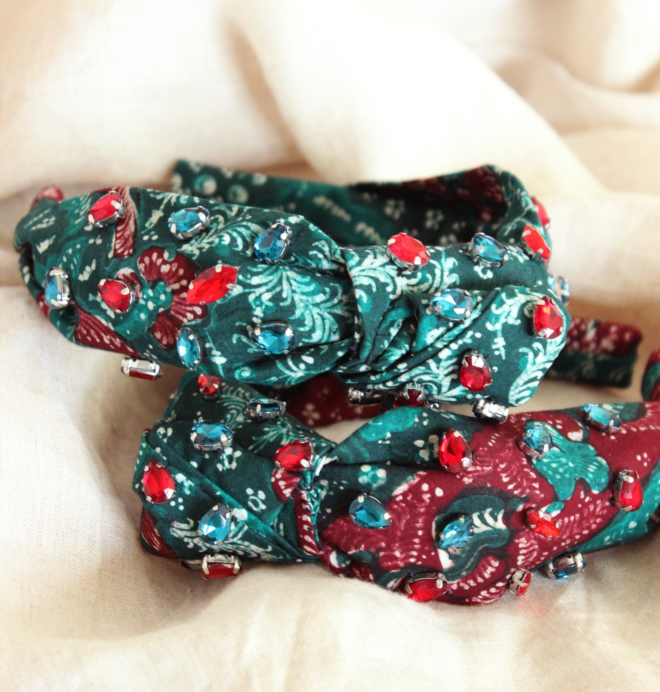  MERAK Peacock Batik Crystals Headband by BrunnaCo BrunnaCo Perfumarie