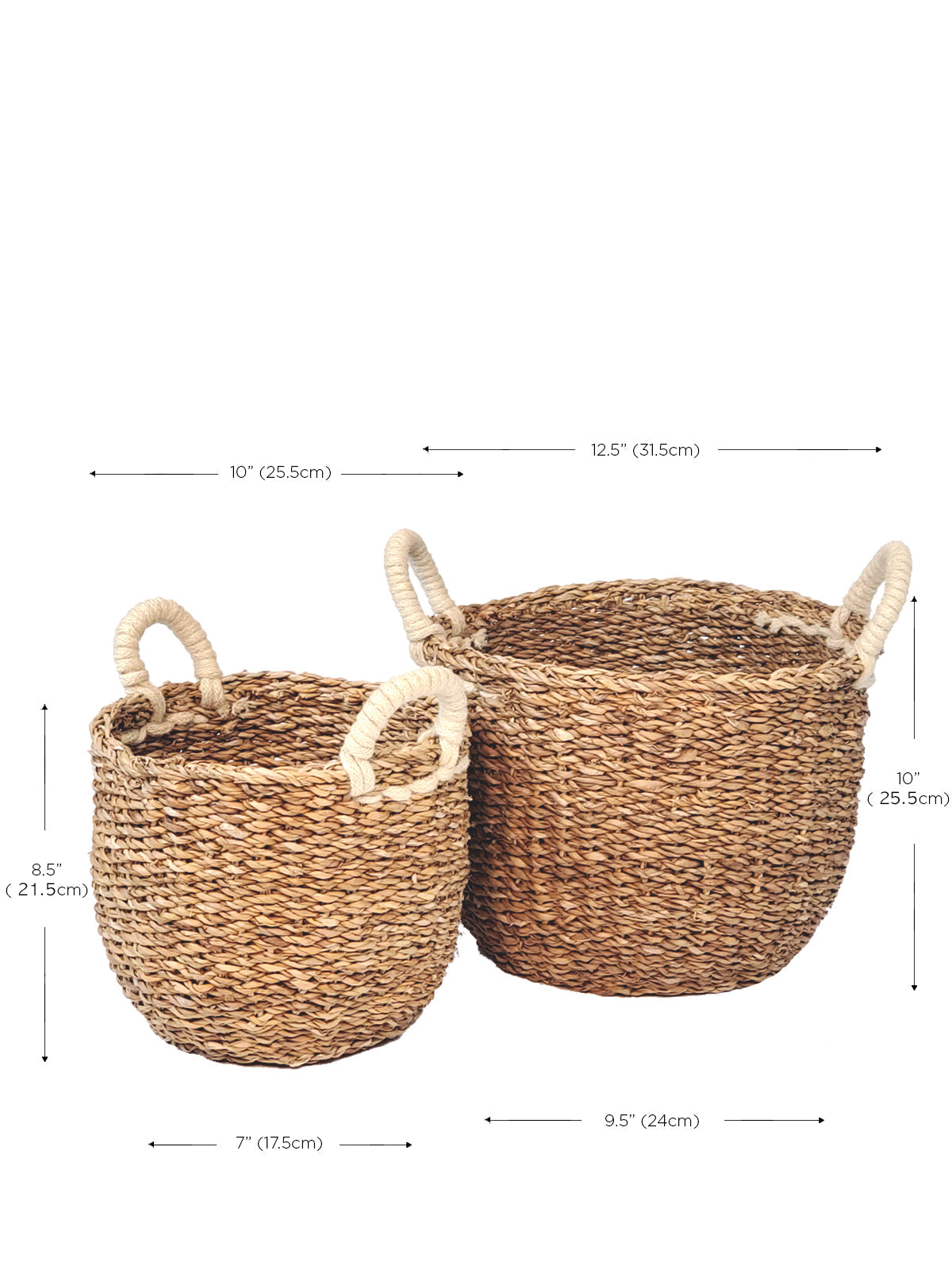  Savar Basket with White Handle by KORISSA KORISSA Perfumarie
