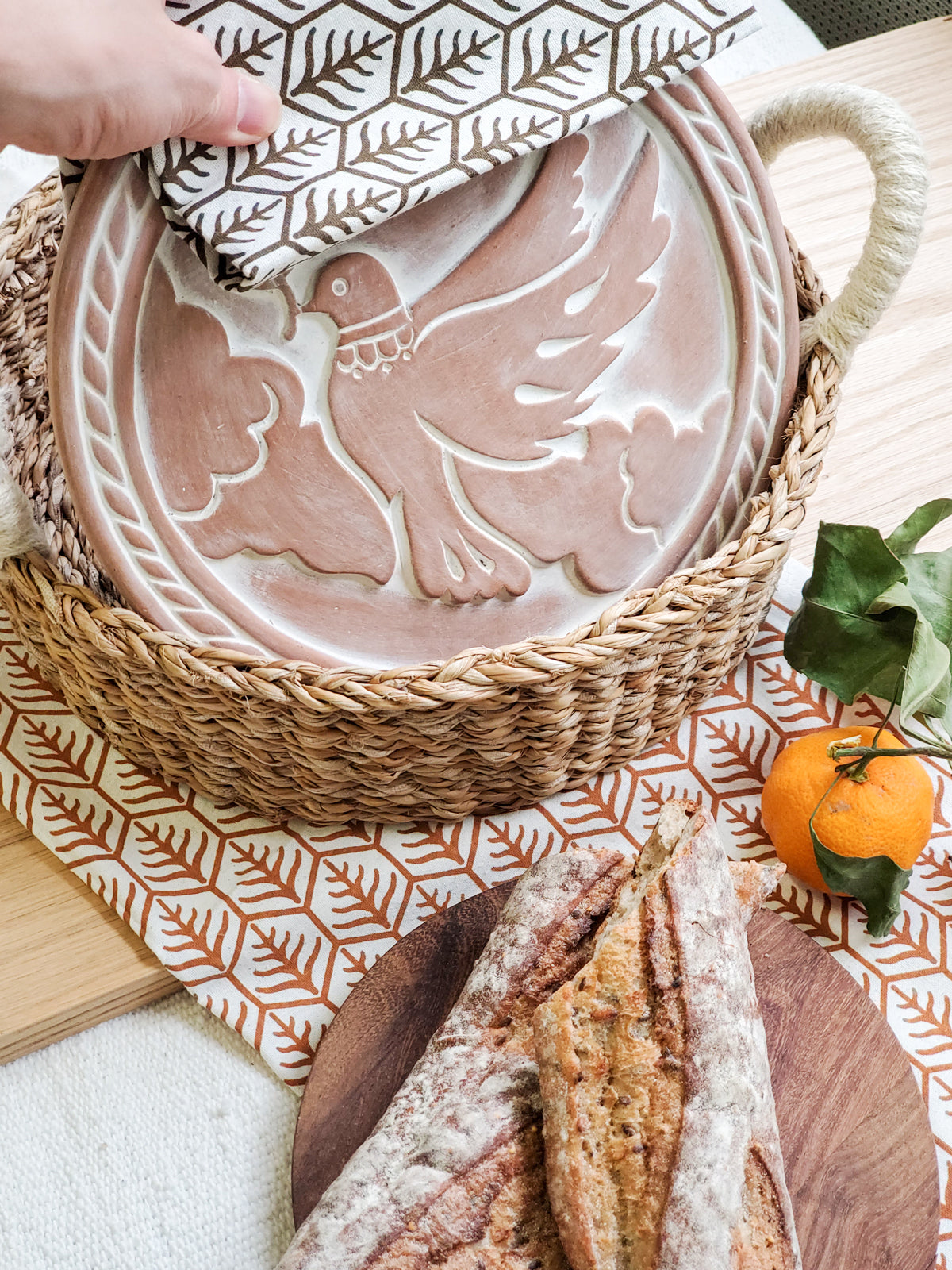  Bread Warmer & Basket Gift Set with Tea Towel - Dove In Peace by KORISSA KORISSA Perfumarie