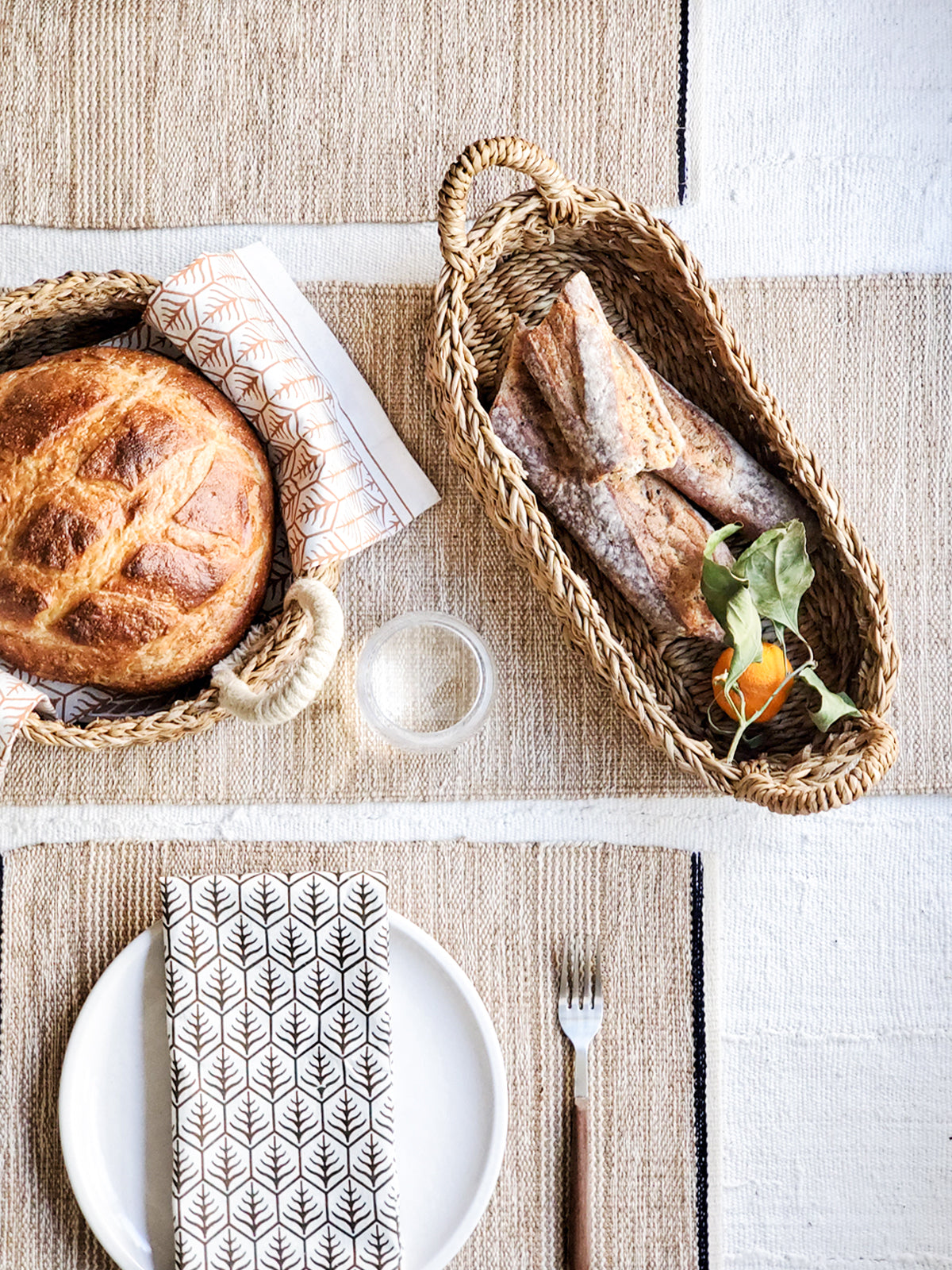  Savar Bread Basket with Natural Handle by KORISSA KORISSA Perfumarie