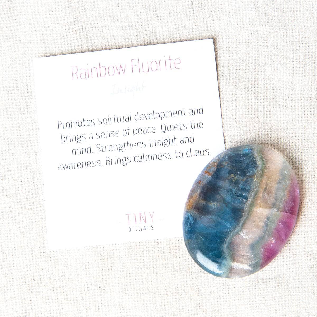  Rainbow Fluorite Worry Stone by Tiny Rituals Tiny Rituals Perfumarie