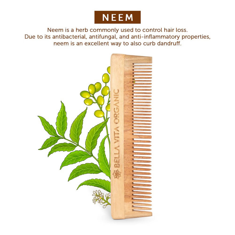  Bella Vita Organic Dual Teeth Wooden Neem Comb by Distacart Distacart Perfumarie