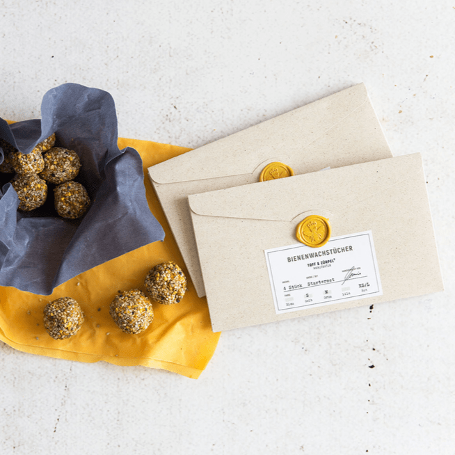  Beeswax Wraps, set of medium and large wraps Toff & Zürpel Perfumarie