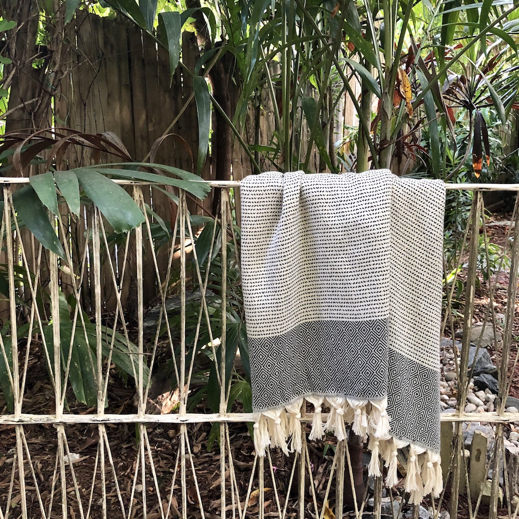  Diamond Stripe Turkish Towel by SLATE + SALT SLATE + SALT Perfumarie