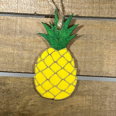  Hawaiian Pineapple Wooden Ornaments by Cate's Concepts, LLC Cate's Concepts, LLC Perfumarie