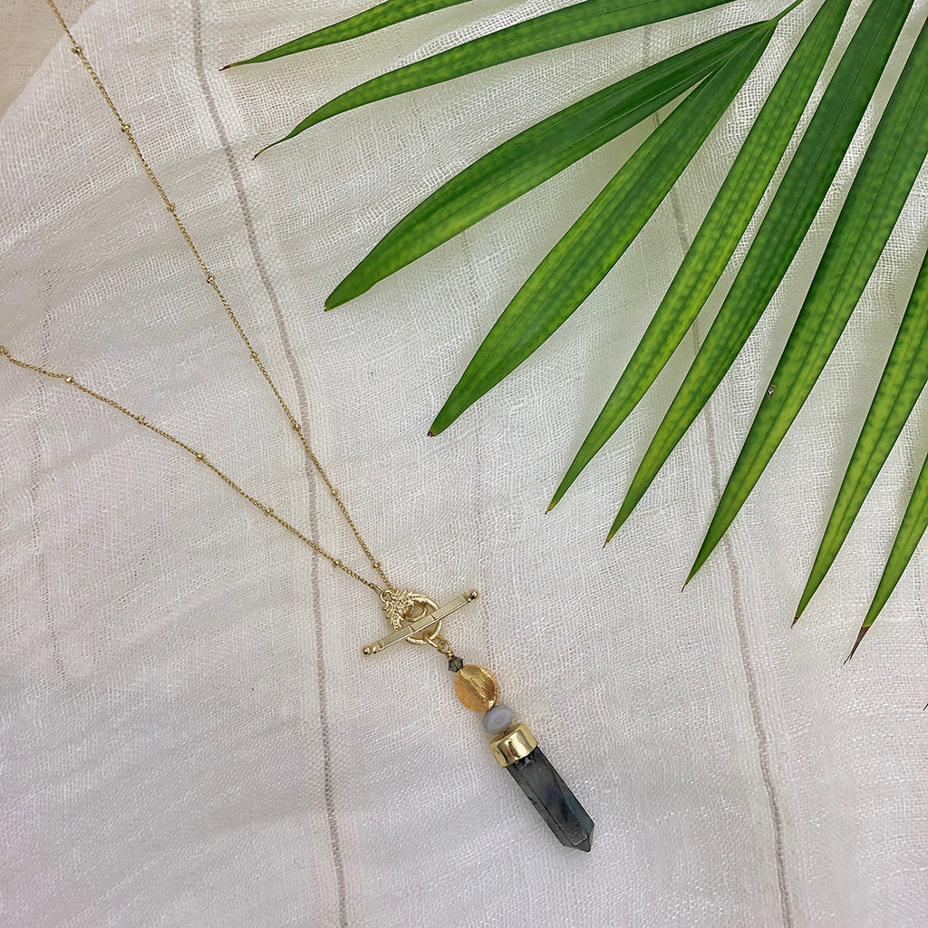  Labradorite Lariat Necklace by SLATE + SALT SLATE + SALT Perfumarie