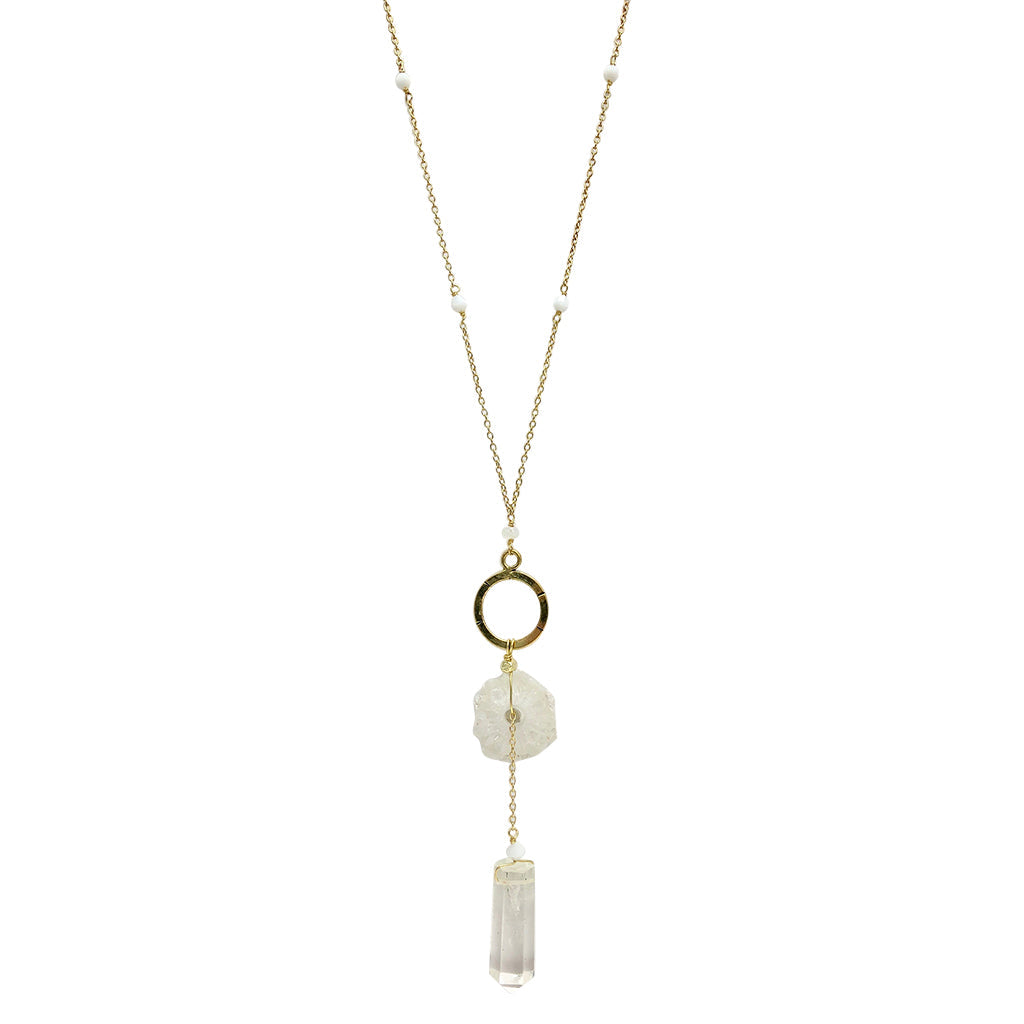  Solar Quartz + Crystal Y Necklace by SLATE + SALT SLATE + SALT Perfumarie