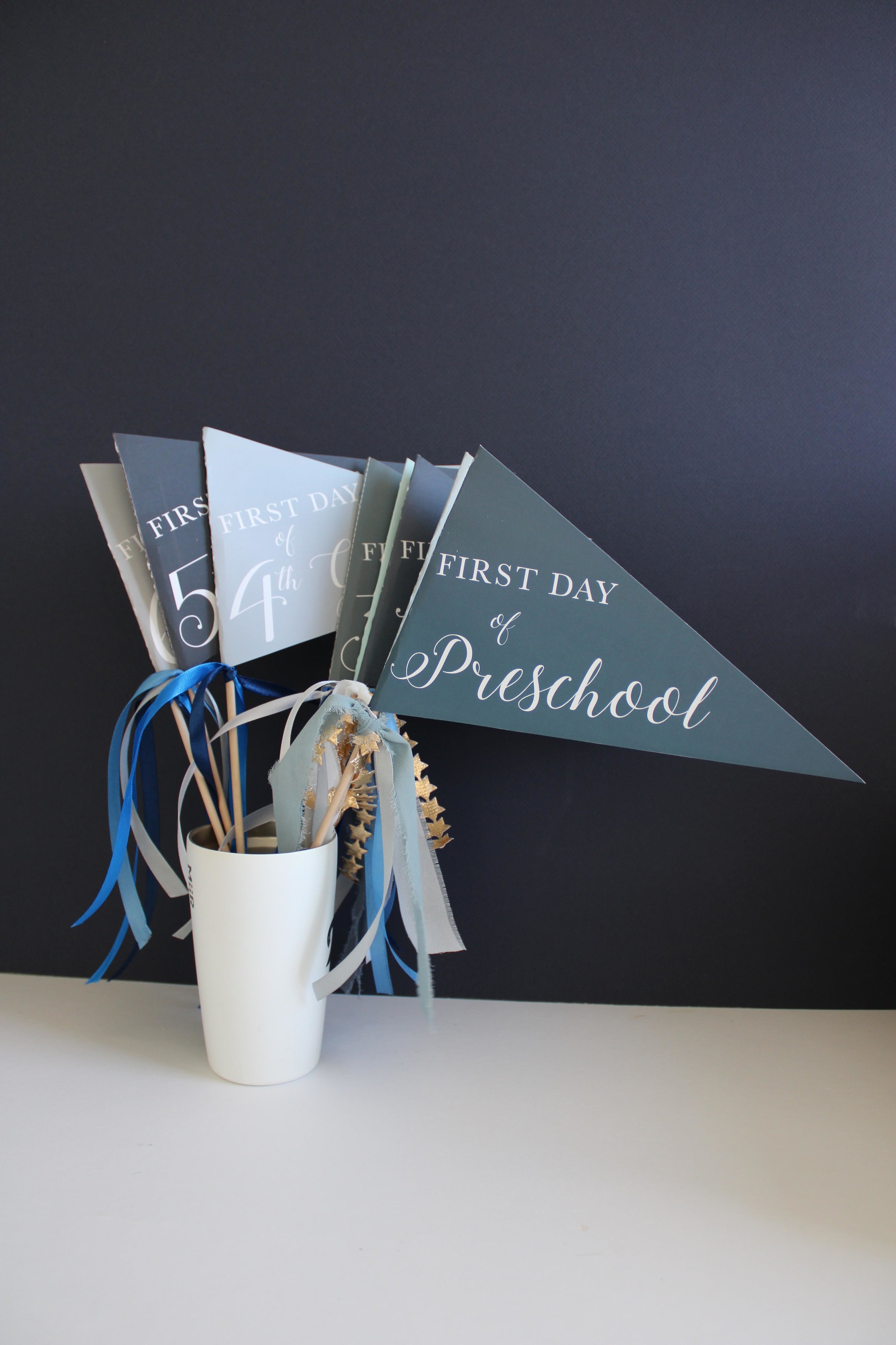  Oxford Blue School Pennant Flags by Forage Paper Co. Forage Paper Co. Perfumarie