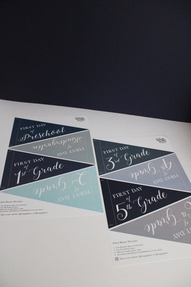  Oxford Blue School Pennant Flags by Forage Paper Co. Forage Paper Co. Perfumarie