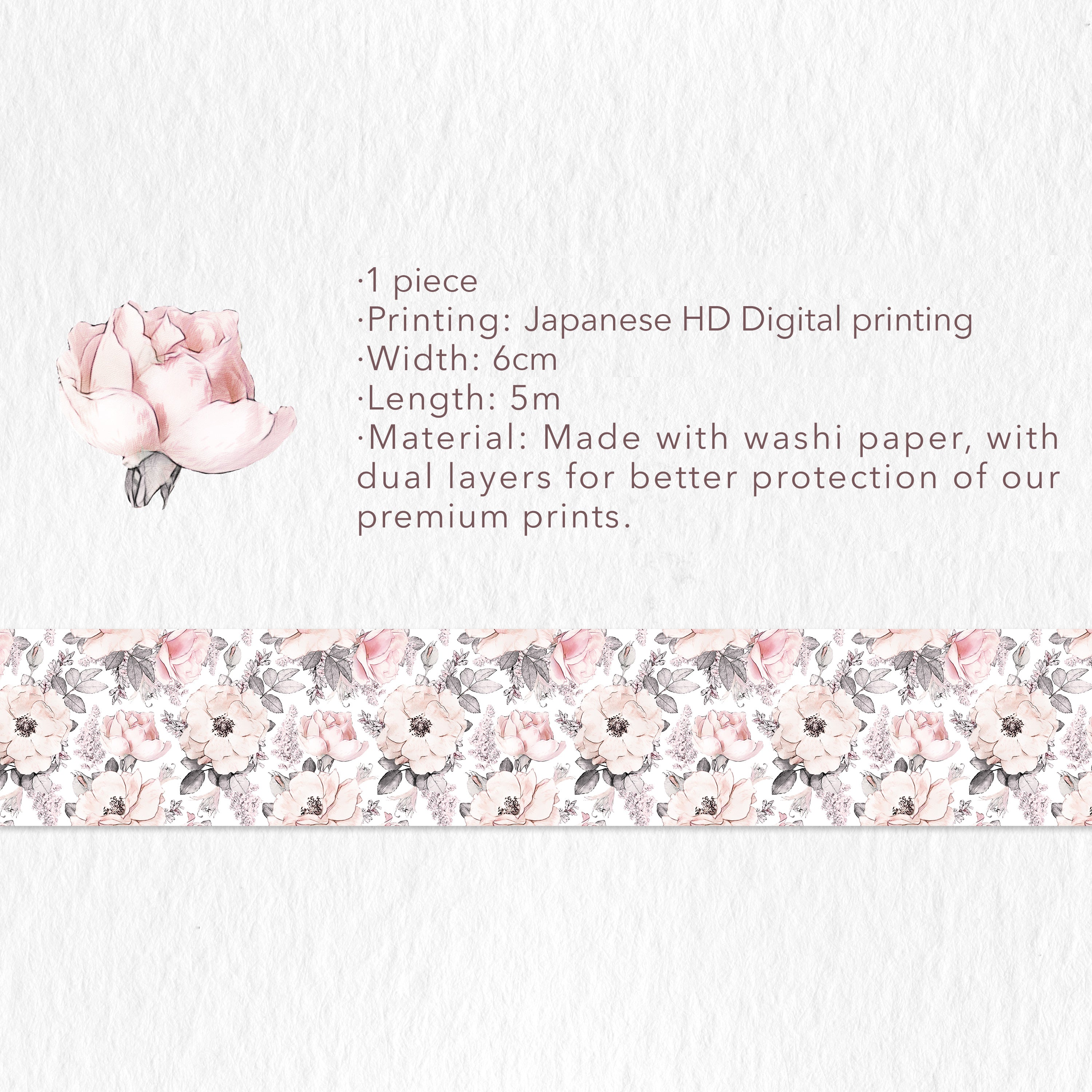  Pink Camellia Wide Washi Tape by The Washi Tape Shop The Washi Tape Shop Perfumarie