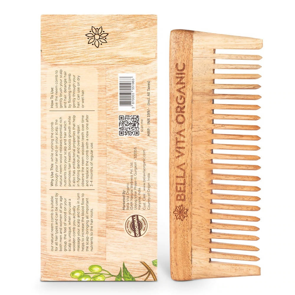  Bella Vita Organic Wide Teeth Wooden Comb for Detangled Hair by Distacart Distacart Perfumarie