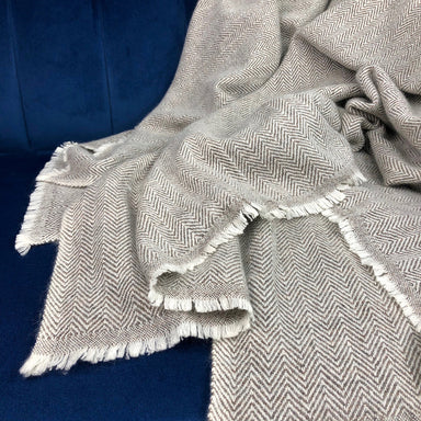  Espresso Herringbone Cashmere Throw by SLATE + SALT SLATE + SALT Perfumarie
